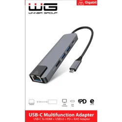 WG - HUB Type-C 4 v1, HDMI RJ45 USB3.0, aluminij