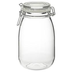 KORKEN Tegla s poklopcem, bistro staklo, 1.8 l