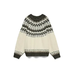 VERO MODA Pulover bež/kamela/rjava/oliva
