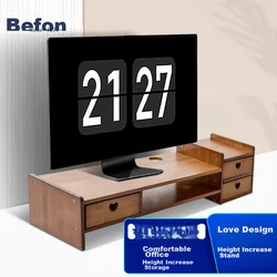 Beifang Postolje za monitor sa fiokama, 69x33x23 cm, Braon