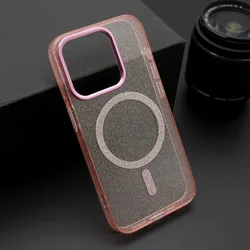 Maska Futrola SPARKLING MagSafe za iPhone 15 Pro (6.1) roze