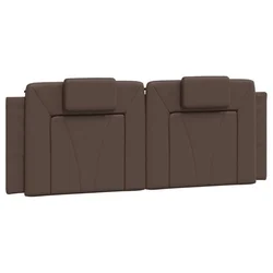 Vidaxl Blazina za vzglavje Viana rjava 120 cm umetno usnje