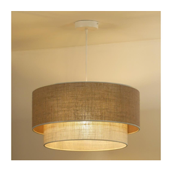 Duolla - Luster na sajli YUTE BOHO 3xE27/15W/230V, prečnik 60 cm, braon/krem