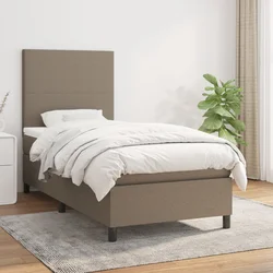 shumee Box spring postelja z vzmetnico taupe 90x200 cm blago