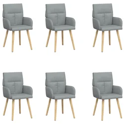 Trpezarijske stolice 6 pcs Tkanina Svjetlosiva 60 x 56 x 96 cm