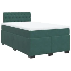 Vidaxl Box spring postelja z vzmetnico temno zelen 120x190 cm žamet
