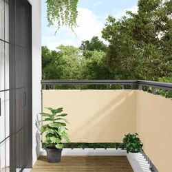 Balkonski zaslon za privatnost krem 300 x 120 cm PVC