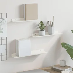 Lebdeća polica Zidne 3 pcs Bijeli 40 x 9 x 2,5 cm Čelik