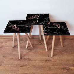 Hanah Home Set klub stočića 3Shp372, 3 komada, Bordo
