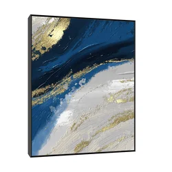 Canvas Slika na platnu Zlatna linija II 60x75cm, Sa ramom, Crni