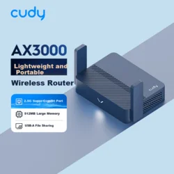 CUD Mini ruter AX3000 WiFi 6, 2.5G Ethernet port, Teget