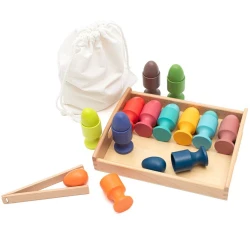 Montessori Baby Mix Lesena sestavljanka z jajci
