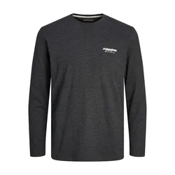 JACK & JONES Majica JJAlvis pegasto črna/bela