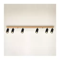 Brilagi - Reflektorsko svetlo SELE 6xGU10/30W/230V crno/dekor hrasta
