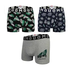 3-PACK moške boksarice Uomo Tropical Leaf