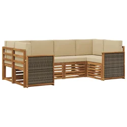 Sekcijska garnitura s jastukom 5 pcs Prirodna