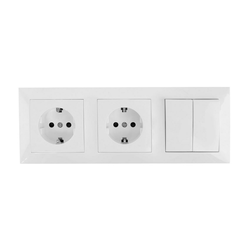 Aigostar - Komplet 2x utičnica sa prekidačem 2x16A/250V SCHUKO