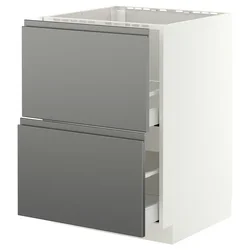 METOD / MAXIMERA Pod.element sudop. i 2front/2fioke, bela/Voxtorp im. nerđajućeg čelika, 60x60 cm
