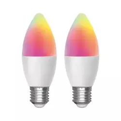 KOMPLET 2x LED RGBW prigušiva sijalica MESH Smart C37 E27/6,5W/230V 2700-6500K - Aigostar