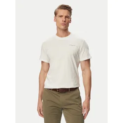 Tommy Jeans Majica Linear Chest DM0DM21780 Écru Slim Fit
