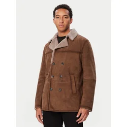 Milestone Usnjena jakna MSCleveland 631629 21555-1 Rjava Regular Fit