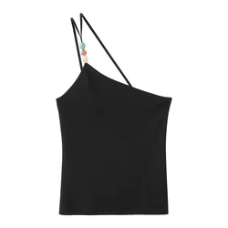 MANGO Top z naramnicami BURBUJA črna