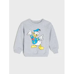 Sinsay - Pamučni duks sa okruglim izrezom i štampom Donald Duck - svetlo siva