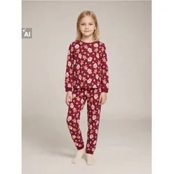 Sinsay - Dvodelna pamučna pidžama sa božićnim motivom - maroon