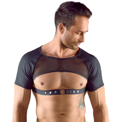 Svenjoyment Open Chest Crop Top with Short Sleeves 2161893 Black M
