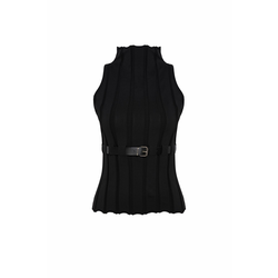 Trendyol Limited Edition Black Belted Knitwear Sweater
