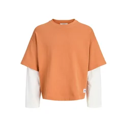 Jack & Jones Junior Majica JCOECHO oranžna/bela