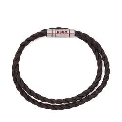 Zapestnica HUGO E-Doublebraid4 50552596 Rjava
