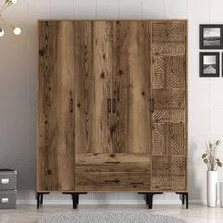 Hanah Home Garderober Kumsal STP, 160x201.4x47.5 cm, Braon