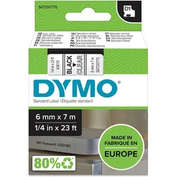 Dymo traka d1 6mm x 7m, crna na providno ( dy72077 )