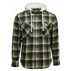 Radwa Srajca Mens flannel with hooddie oliva
