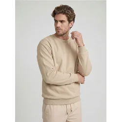 Sinsay - Basic crewneck duks sa dodatkom pamuka - BEŽ