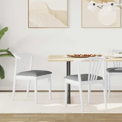 vidaXL Jedilni stol 2 pcs Bela in siva Trda guma