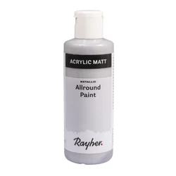 Rayher. Akrilna barva, kovinska, srebrna, 80ml