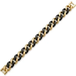 Moška zapestnica MB - 40743 - Zlata / Črna / 21,5cm KP40743