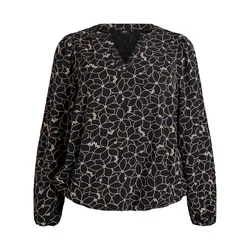 Zizzi Bluza Cabine kremna/črna
