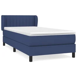 Vidaxl Box spring postelja z vzmetnico modra 90x190 cm blago