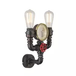 GLOBO 43000W2 | Bayuda Globo zidna svjetiljka s prekidačem 2x E27 metal crna, crveno, zlatno