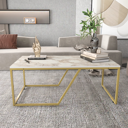 Hanah Home Klub sto Wendy 120x48x60cm Belo-Zlatni