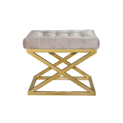 Atelier del Sofa Tabure 50x42x40cm, Zlatno-Krem