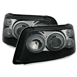 OEM Kristalni farovi Angel Eyes VW Transporter T5 (03-09), Crni