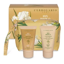 Lerbolario Ženski set kupka i krema za telo White Iris sa neseserom, Bež