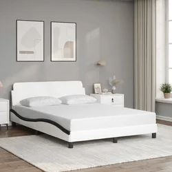 Okvir za krevet Dover bijelo-crni 140x190 cm umjetna koža