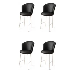 HANAH HOME Set 4 barske stolice Uras Black White