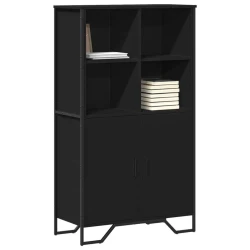 Visoka komoda crna 79,5 x 35,5 x 137,5 cm od konstruiranog drva