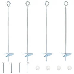 Zemaljska sidra 4 pcs Srebrna O10 x 50 cm Galvanizirani metal